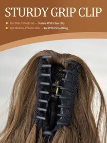 24 Inch Synthetic Wavy Ponytail Hair Extensions, Claw Clip On Ponytail, Brown Color For Women - Brown - View 7
