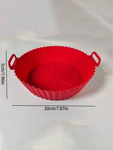 1pc Air Fryer Silicone Baking Mat, Round Baking Tray, Household Air Fryer Silicone Pad - Multicolor - View 8