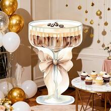 4ft Large Espresso Martini Bow Cardboard A Tini Bit Older Birthday Cutout Stand Martini Coffee Backdrop Decorations For Bar Women Bachelorette Bridal Shower Party Decor - 濃縮咖啡 - 查看 6