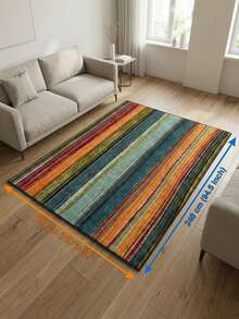1 件 850 克/平方米金色菱形天鹅绒地毯,采用压花底背和简约波西米亚风格的彩虹条纹图案,为客厅、书房、入口和室内空间增添现代艺术气息。 - 彩色 - 查看 19