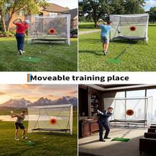 10x8Ft Golf Practice Net With Targets, Return Trajectory And Ball Blanket, Swing Training Net With Impact Suitable For All Ages To Use And Practice Golf Skills - Black - View 3