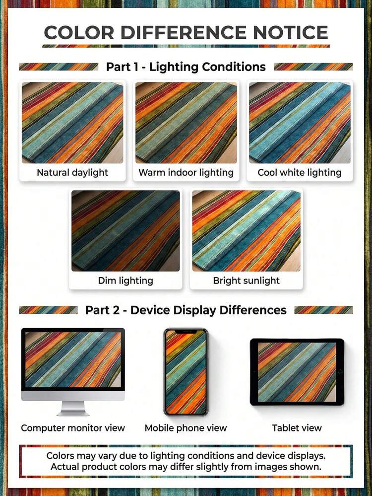 1 件 850 克/平方米金色菱形天鹅绒地毯，采用压花底背和简约波西米亚风格的彩虹条纹图案，为客厅、书房、入口和室内空间增添现代艺术气息。 - 彩色 - 查看 10