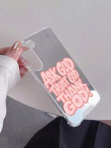 1pc Ask God Trust God Thank God Pattern Print Mirror Acrylic Anti-Fall Phone Case Compatible With IPhone 13/11/17/17pro/16/14/15/15pro/15 Plus/15 Promax/7plus/8plus/X/Xs Max/Xr/11pro/12pro/13pro/14pro/12mini/13mini/11promax/12promax/13promax/14promax/14plus/17pro Max/17Air/6/6s Plus/7/8/16Pro/16plus/16promax/Se2/17promax&Compatible With Samsung Galaxy/A54/A14/A12/A13/A15/A32/A33/A24/A52S/S20/S21/S22/S23/S24/S23Plus/S24ultra/S25/A15/A33/A23 - Multicolor - View 4