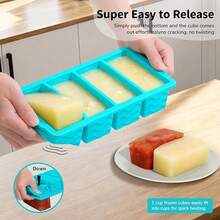 3-Pack Silicone Freezer Trays With Lids 2 Large 4 Medium 6 Small Containers For Soup Stew Sauce Meal Prep Ice Cube Trays Flexible Easy Pop Durable Kitchen Storage Molds Set - màu xanh hồ - Xem 7