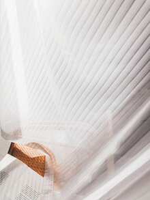 2/36片装法式条纹薄纱窗帘，半透明窗帘，适用于卧室、客厅、阳台 - 白色 - 查看 9
