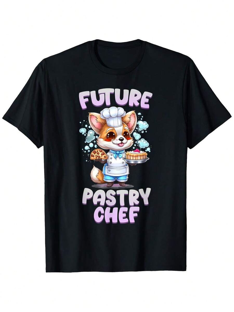Camiseta de futuro pastelero para hombre con un bonito diseño de coxinha y comida brasileña. Camiseta de algodón suave y elástico para amantes de la repostería, ideal para fiestas de cumpleaños y ropa informal (tallas S-XXX). - Negro 21 - Ver 1