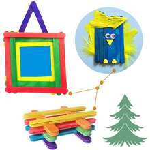 300 unidades de palitos de madera de colores para helados, manualidades DIY, palitos de madera para helados para el verano en casa. - Multicolor - Ver 6