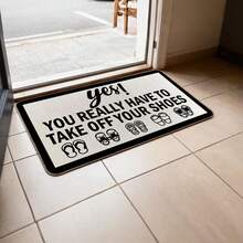 Gray Shoe Pattern Welcome Mats, Bathroom Rugs, Area Decorative Carpets, Non-Slip Entrance Hall Carpets, Washable Indoor Carpets For Entryway, Neutral Carpets For Hallway, Kitchen Mats, Floor Entrance Bathroom, Room, Suitable For Indoor And Outdoor Entrances, Black Non-Slip Doormat - Colored Shoe Pattern - View 3