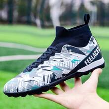 Men's Football Shoes, Unisex Football Shoes, Youth Football Training Shoes, Indoor Artificial Turf Football Shoes - White - View 4