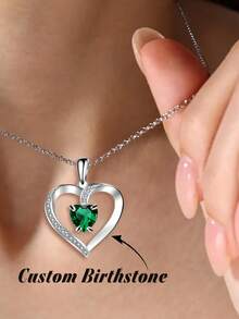 1pc Elegant Birthstone Women's Gold Necklace, Fashionable Pendant Necklace, Ideal Gift For Girlfriend, Mom, Family, Friend, Daughter On Anniversary, Valentine's Day, Mother's Day, Birthday, Graduation, Daily Wear, Wedding, Prom - White - View 1