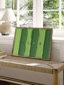 1幅绿色抽象油画，绿色高尔夫球场帆布墙画，绿色纹理墙画，高尔夫球场主题，送给高尔夫爱好者的礼物，无框 - 抽象A款 - 查看 4