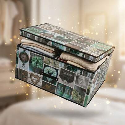 70x40x30cm Voděodolná skládací úložná krabice (s víkem), Velkokapacitní organizér na oblečení a boty, Přenosná skládací úložná krabice do ložnice, domácnosti a kanceláře, Dodání v náhodných barvách