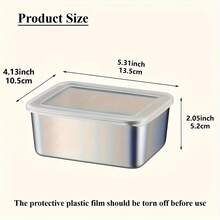 3-Piece/5-Piece Stainless Steel Bento Box Set, Food Storage Containers With Lids, Reusable And Stackable, Airtight, Suitable For Travel And Office, Ideal For Meal Prep, Cooking Meat And Kitchen Use - Multicolor - View 12