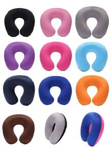 U-Shaped Portable Comfortable Breathable U-Shaped Pillow, Airplane Neck Pillow Unisex Soft Neck Pillow Suitable For Travel, Car, Home, Office, Airplane And Study, Inflatable Neck Pillow Outdoor Essential Travel Gear, Summer Camping, Soft - Multicolor - View 7