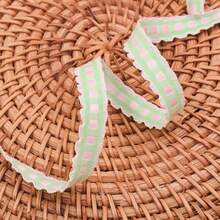 Cinta bordada con encaje y cuadros, accesorios hechos a mano para diademas con moños, ropa, zapatos, sombreros, embalaje de ramos - Multicolor - Ver 24