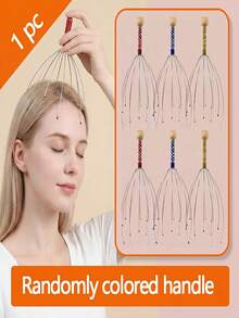 1pc Octopus Head Massager, 12 Tentacle Scalp Massage Tool, Fun Relaxation Gift, Soul Extractor, Head Scratcher, Unisex Stress Relief Massager - Multicolor - View 4