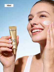 L'Oreal 15毫升/0.53盎司迷你金色管装防晒霜，SPF50+/PA++++。轻盈防晒霜。户外防晒霜。多重防护防晒霜。面部及身体防晒霜。紫外线防护。 - 黑金 - 查看 3