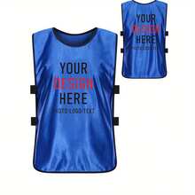 Custom Team Sports Jerseys, Suitable For Basketball, Football, Volleyball Training, Can Add Logo/Text/Number, Adult Team Sports Training Vest, Side Elastic Zipper, Advertising Vest - Multicolor - View 1