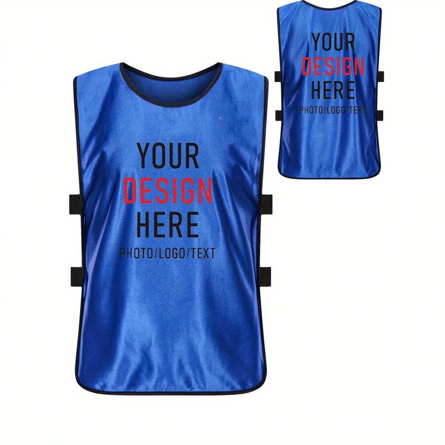 Custom Team Sports Jerseys, Suitable For Basketball, Football, Volleyball Training, Can Add Logo/Text/Number, Adult Team Sports Training Vest, Side Elastic Zipper, Advertising Vest - Multicolor - View 1