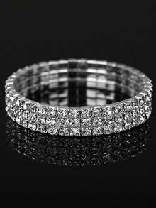 4pcs Women's Fashion Versatile Luxury Evening Clutch Bag, Dress Bag, Chain Bag, Luxury Crystal Tassel Claw Chain Necklace, Earrings, Bracelet, Party Jewelry Set - Silver - View 8