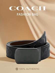 Coach Cinturón de cuero reversible con hebilla para hombres, para uso diario - Negro - Ver 1