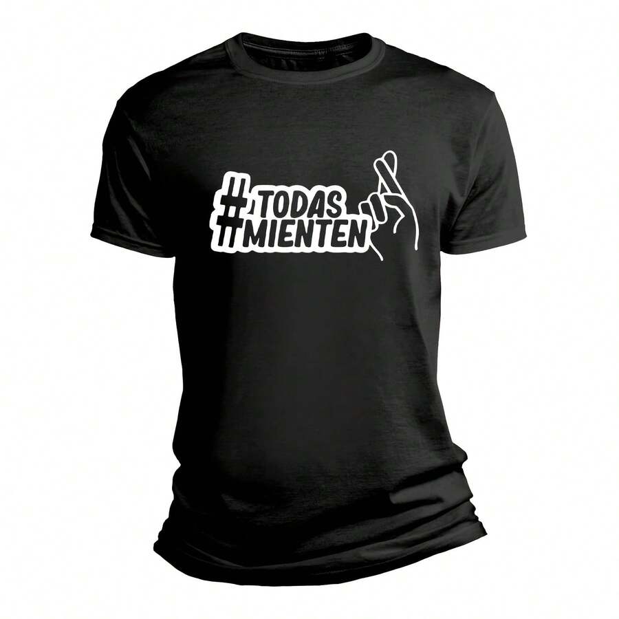 Playera graciosa con frase todas mienten para parejas y mentiras (XXL) - Negro 5 - Ver 1