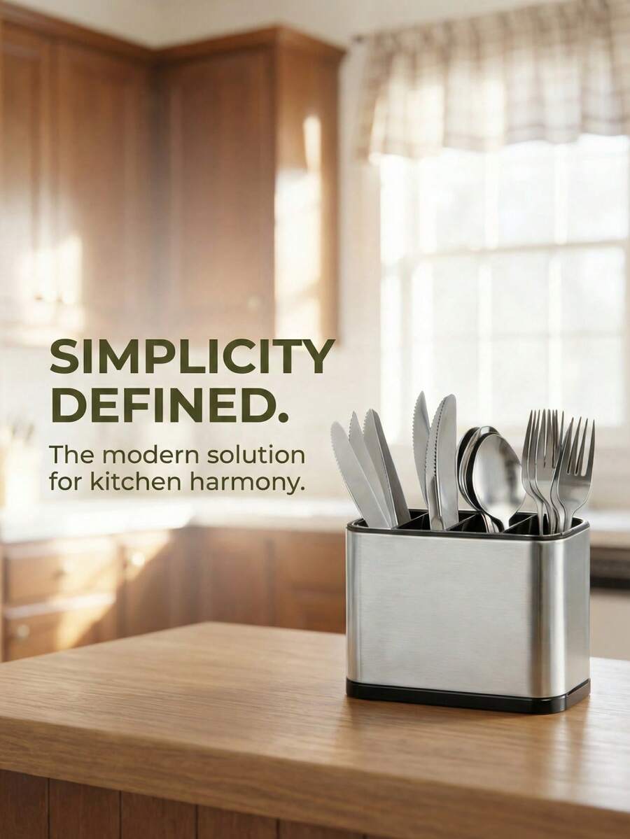 Multi-Functional Cutlery Storage Box Features A Four-Compartment Design, Specifically Designed For Organizing Cutlery, Knives, Forks, And Other Utensils. It Includes Drainage And Drying Functions To Ensure Cutlery Remains Clean And Hygienic, Making It An Ideal Choice For Kitchen Organization. This Is A Practical Kitchen Essential. - Giá đựng dao nĩa bạc bán chạy nhất - Xem 1