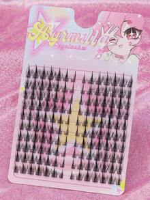 80 Clusters Of Brown Fox Style Diagonal Flying Long Tail Design, Falling Tail Manga Eyelashes, Fake Eyelashes, Fox Friends, Thick Roll Fishing Style Party, Daily Cosplay, Wholesale Fashionmakeup Tools - C - 查看 7