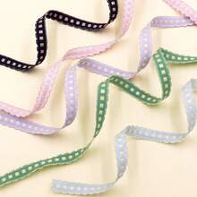 Cinta bordada con encaje y cuadros, accesorios hechos a mano para diademas con moños, ropa, zapatos, sombreros, embalaje de ramos - Multicolor - Ver 4