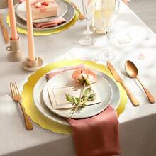 12/24 片装，33 厘米餐垫，一次性金色花卉图案餐垫，适用于圣诞节、餐厅、生日、派对、宴会、咖啡馆、毕业派对。 - 彩色 - 查看 5