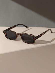 1 Pair Vintage Chic Retro Cat Eye Glasses For Women, Suitable For Daily Life, Street Style, Music Festivals, Dance Parties, Beach, Etc. Leopard Print Pattern, Suitable For Summer Beach Vacation, Outdoor Activities, Travel, Back To School, College Style, Campus Style And More. - Dark Grey - View 4