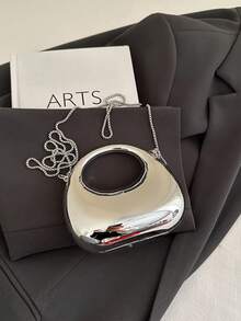 Túi xách tay nữ kiểu Pháp mới năm 2024, túi đeo vai thời trang thường ngày, túi xách tay thanh lịch. - Bạc - Xem 9