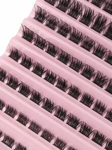120片独立簇状假睫毛，带镊子，柔软自然，D型卷翘，长度8-16毫米混合，DIY嫁接睫毛，蓬松轻盈，分段嫁接假睫毛，送给女性和女孩的好礼物 - D - 查看 7
