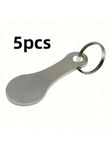 1pc Stainless Steel Shopping Cart Keychain, Suitable For Supermarket Trolley - Multicolor - View 12