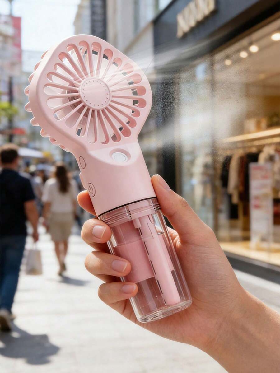 3合1可攜式噴霧風扇，手持/掛頸/桌面霧化風扇，附透明水箱，USB充電式冷卻風扇，適合夏季旅行與日常使用，(IMR18650-800mAh 3.7V-800mAh 2.96Wh)收到後請先將電池充滿電 - 小風扇 - 查看 1