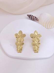 Big Stud Earrings For Women Vintage Gold Statement Chunky Stud Earrings Geometric Lightweight Gold Earrings Floral Heart Flower Round Earrings Stud European American Ins Style Women Spring Jewelry Summer Beach Vacation Bikini Accessories Attractive Clothes, Wedding Dresses Accessories - Versatile JewelryPerfect For Wearing While Swimming, Bathing, Exercising ,Great For Valentines Day, Birthday, Mother Day, And Vacation Surprises. - Multicolor - View 34