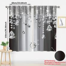 2PCS High-Grade Crystal Pattern Semi-Transparent Dust-Proof Curtains - Modern Minimalist Living Room And Bedroom Suitable For All, Luxury Style - Multicolor - View 7