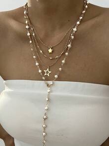 女士项链套装 - 金黃色 - 查看 2