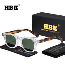 Kính râm nam HBK phong cách retro, thiết kế PC+PC, gọng vuông tối giản cổ điển, phụ kiện đeo hàng ngày, unisex, quà tặng chụp ảnh và quà tặng ngày lễ. - K39769 - Xem 22