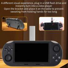 Przenośna konsola do gier wideo, 2 GB pamięci RAM, 64 GB pamięci, ekran 4,5 cala (854 x 480), 14 emulatorów, podwójny przełącznik rocker, przypisanie klawiszy, funkcja dla dwóch graczy, czas pracy baterii 5-7 godzin. - Czarne - Zobacz 3