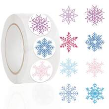 Cute Cartoon Snowflake Roll Stickers (500 Pcs/Roll) - PVC Decals For Handmade Projects, Device Embellishment, Backpacks & Gift Wrapping - 500PCS/Roll - View 4