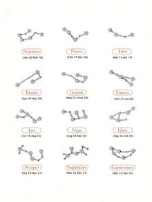 1pc 925 Sterling Silver 12 Zodiac Sign Earrings, Hypoallergenic Delicate Minimalist Classic Style, Exquisite Gift For Women, Girlfriend, Best Friend, Valentine's Day - Single - View 6