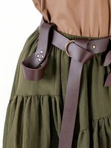 2件套中世纪PU皮腰带，带维京骑士剑鞘，可调节剑鞘套，战士角色扮演道具 - 黑色 - 查看 9