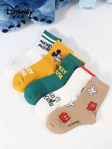 Disney Cartoon Children's Socks, 5 Pairs, Mickey And Minnie, Suitable For Outdoor Activities, School, And Home Leisure. - Multicolor - View 3