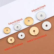 20pcs Stainless Steel Flat Round Spacer Beads, Gold Color, For DIY Jewelry Making Accessories, Bracelets, Necklaces, Jewelry Supplies - Stainless Steel Beads - View 3