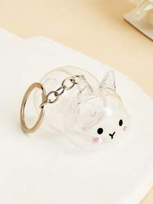 1pc Cute Transparent Rabbit Fur Storage Box, Rabbit Fur Collection, Pet Hair Memorabilia, Keychain Pendant, Pet Lover Creative Memorial Gift, Anime Keychain, Women's Keychain, Car Keychain, Halloween Gift, Christmas Gift Gifts For Mother, Father, Graduation, And Teacher - Multicolor - View 11