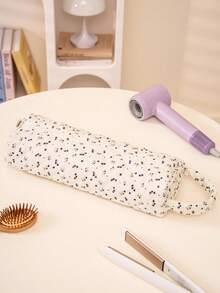 1件装花卉蝴蝶结绗缝吹风机收纳袋，豹纹卷发器收纳袋，旅行便携式美发工具袋，旅行收纳包，旅行携带整理袋，适用于卷发棒、吹风机、发夹、直发器等美发工具，手提包防尘大容量，带电卷发棒直板夹保护套，吹风机收纳袋，适用于居家、健身、度假和商务旅行 - 彩色 - 查看 17