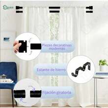 0.8 A 2.1m Nuevo Dobles Tubo Cortineros Modernos De Metal - por defecto - Ver 7