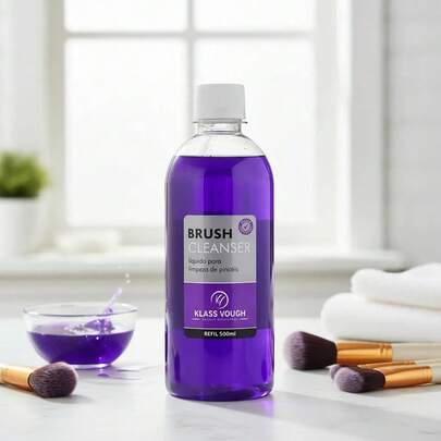  Limpador Liquido de Pincel de Maquiagem Brush Cleanser Refil 500ml Klass Vough
