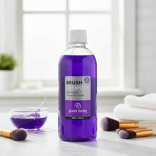  Limpador Liquido de Pincel de Maquiagem Brush Cleanser Refil 500ml Klass Vough